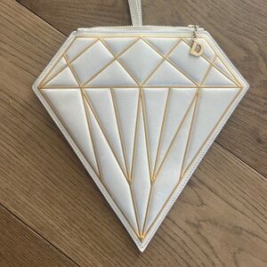Charlotte Olympia Diamond-Shaped Leather Clutch